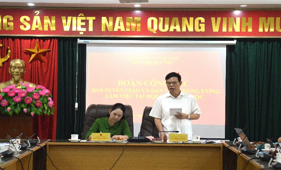 Học viện Dân tộc tiếp Đoàn công tác của  Ban Tuyên giáo và Dân vận Trung ương
